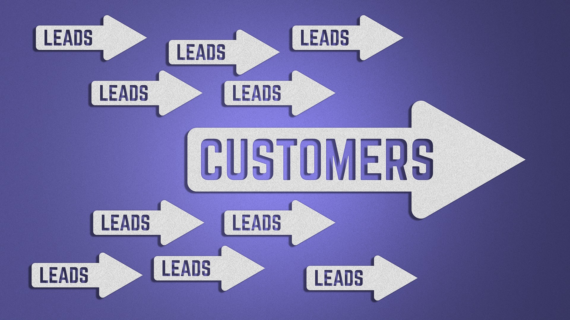 Leads Conversion Into Customers Arrows Concept